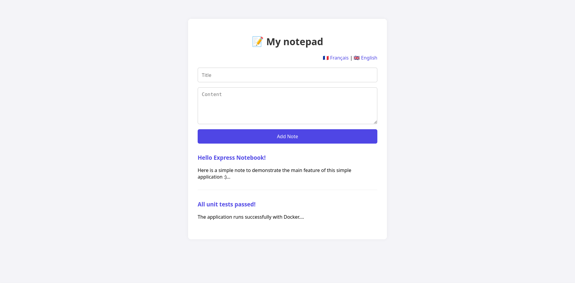 Notebook Express Demo